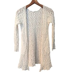 HAND JIVE Wear Art Lace Cardigan Size XS Creme
